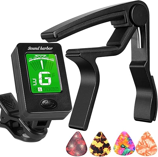 Sound harbor Guitar Capo With Clip-On Tuner