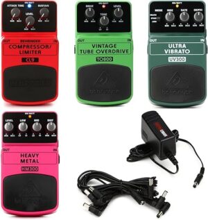 Generic Guitar Pedal 4-Pack With Power Supply