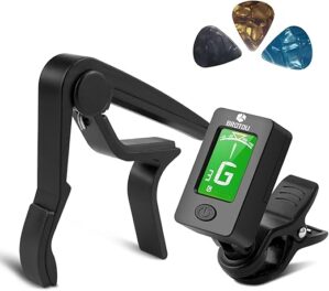BROTOU Guitar Tuner Clip On With Capo