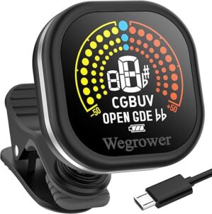 WEGROWER Guitar Tuner Rechargeable, Clip On Tuner