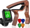 WOGOD Guitar Tuner & Rosewood Capo Clip-On