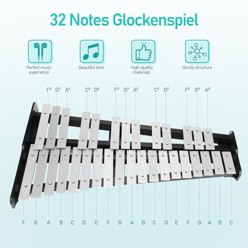 Habisder Glockenspiel Xylophone Kit With Stand - Image 4