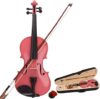 lapday Handmade 4/4 Acoustic Violin Set, Pink