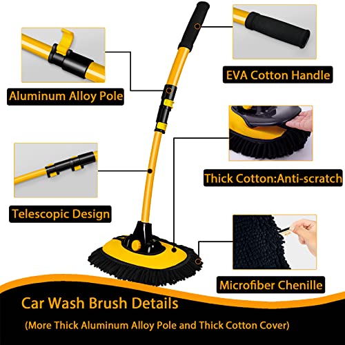 Harazaqa Curved Car Cleaning Brush With Telescopic Handle - Image 3
