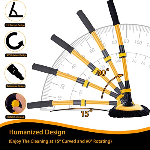 Harazaqa Curved Car Cleaning Brush With Telescopic Handle - Image 5