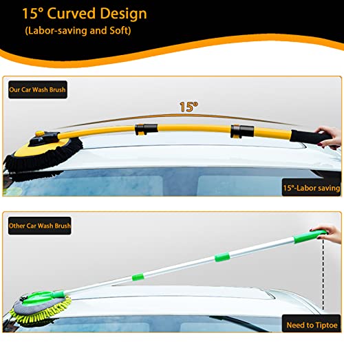 Harazaqa Curved Car Cleaning Brush With Telescopic Handle - Image 2