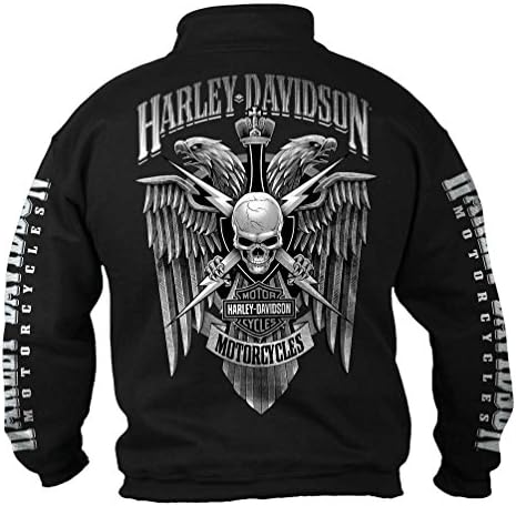 Harley-Davidson Men's Lightning Crest 1/4 Zip Pullover - Image 2