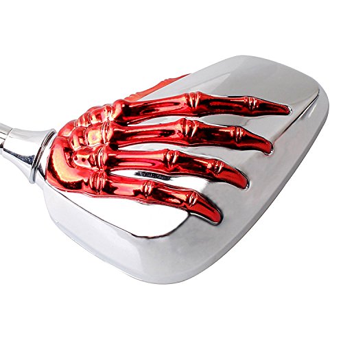 Heart Horse Distinctive Skull Skeleton Hand Rearview Mirror (Red) - Image 3