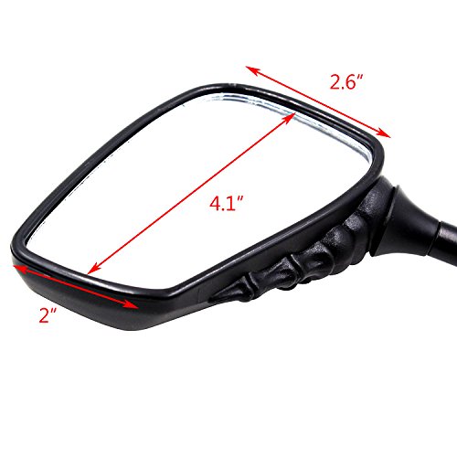 Heart Horse Distinctive Skull Skeleton Hand Rearview Mirror (Red) - Image 2