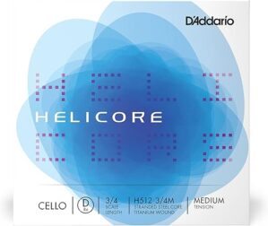 D’Addario Helicore Cello D String, 3/4 Scale
