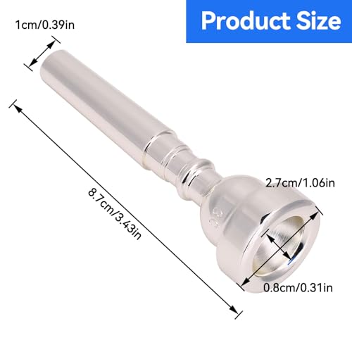 HERCHR Silver Gold Plated Trumpet Mouthpiece 3C - Image 4