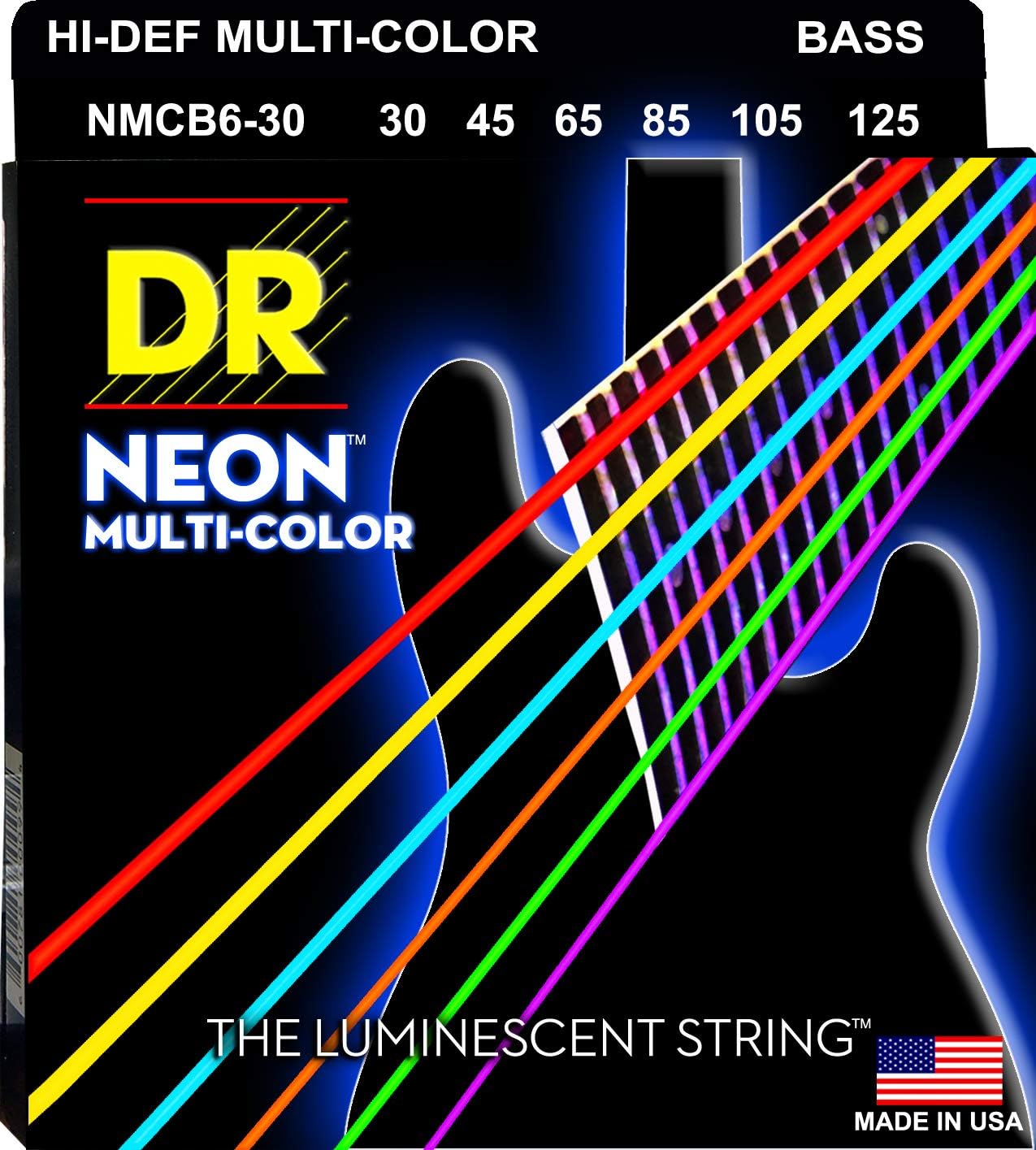 DR Strings Hi-Def Neon Bass Strings NMCB6-30