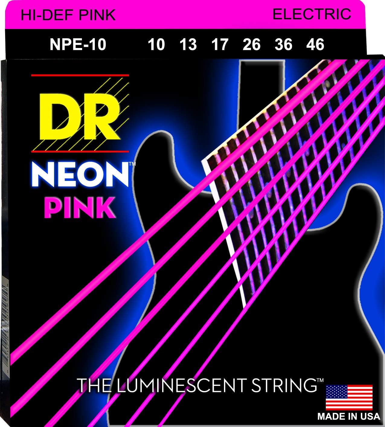 DR Strings Hi-Def Neon Electric Guitar Strings NPE-10