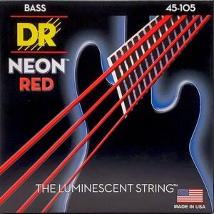 DR Strings Hi-Def Neon Red Medium Bass Strings (NRB-45)