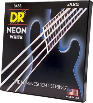 DR Strings Hi-Def Neon-White Bass Strings NWB-45