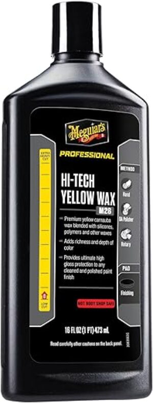Meguiar's Hi-Tech Yellow Wax M2616 - Carnauba Wax Blend, 16 Oz