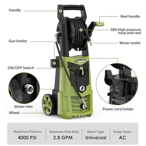 HIMOTOR Electric Pressure Washer - 4000PSI 2.8GPM - Image 2