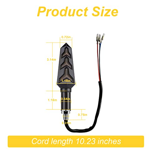 HIPOPY 4PCS Motorcycle Indicator Lights, 12V Super Bright - Image 2