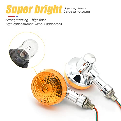 HIPOPY Motorcycle LED Turn Signal Lights (Silver) - Image 3