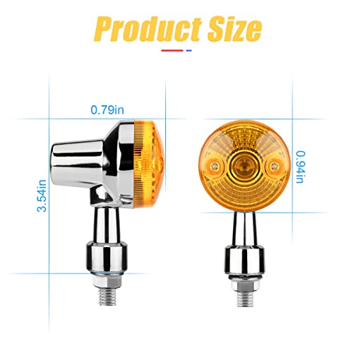 HIPOPY Motorcycle LED Turn Signal Lights (Silver) - Image 2