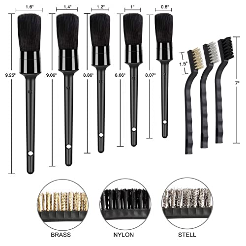 HMPLL 9pcs Auto Detailing Brush Set - Image 5
