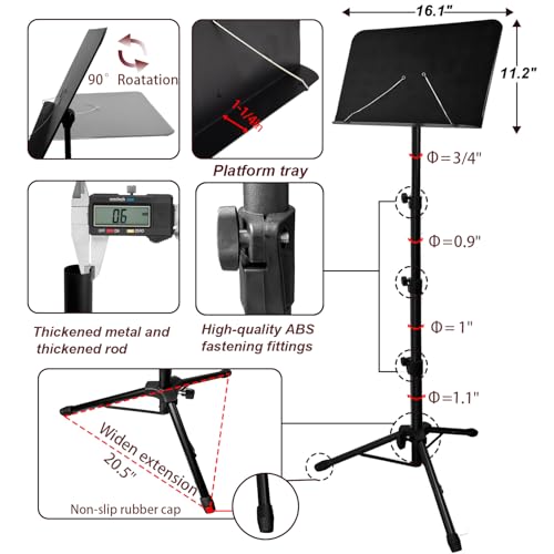 HOLANHING Tall Adjustable Music Stand (33-70IN-B) - Image 4