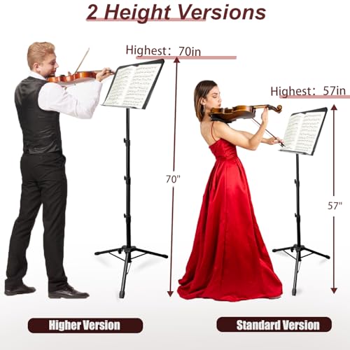 HOLANHING Tall Adjustable Music Stand (33-70IN-B) - Image 2
