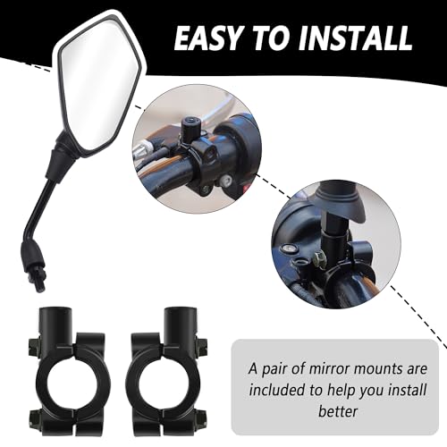 IHOTDER Carbon Fibre Motorcycle Mirrors, 360° Adjustable - Image 4