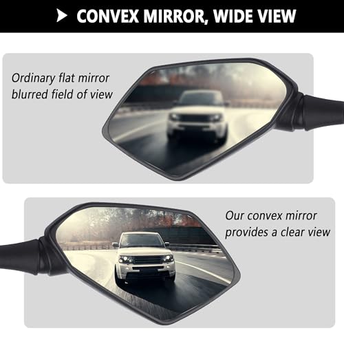 IHOTDER Carbon Fibre Motorcycle Mirrors, 360° Adjustable - Image 5