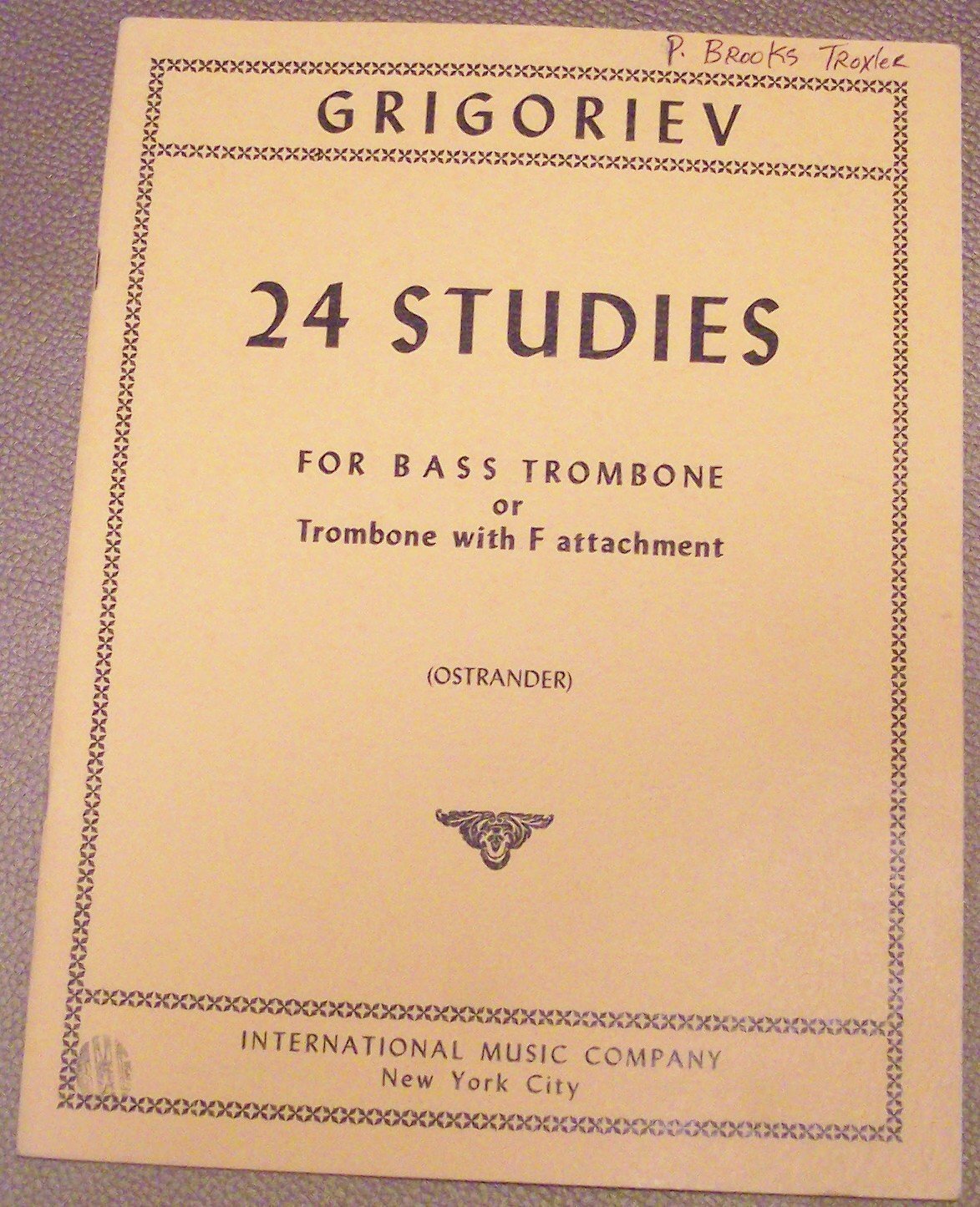 INT3094 24 Studies - Grigoriev Bass Trombone