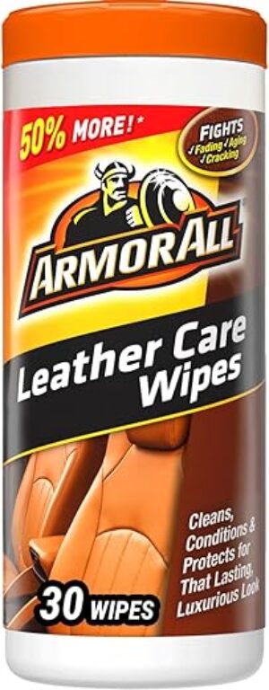 Armor All Interior Cleaner Leather Wipes, 30 Count