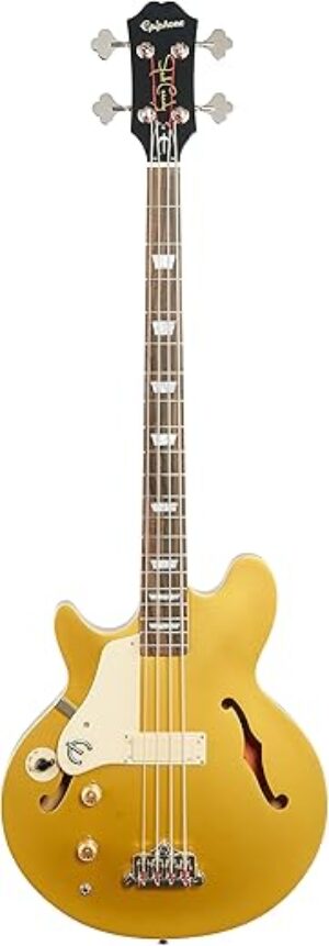 Epiphone Jack Casady Lefty Bass Guitar, Metallic Gold