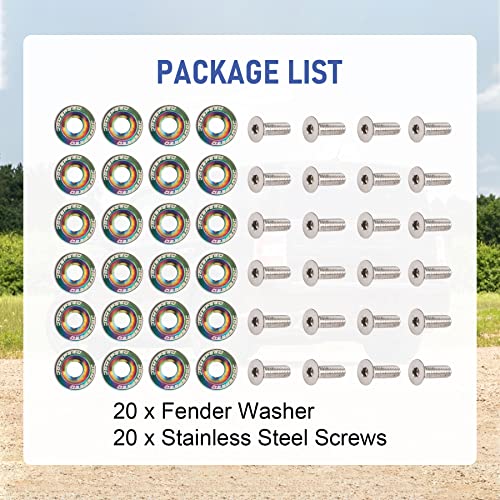 JDMSPEED Neo Chrome Aluminum Fender Washer Kit - Image 5