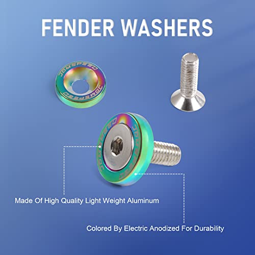 JDMSPEED Neo Chrome Aluminum Fender Washer Kit - Image 2