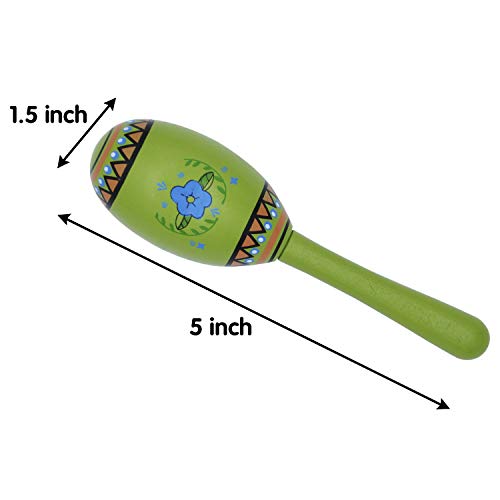 JOYIN Mini Wooden Fiesta Maracas 6 Designs - Image 3