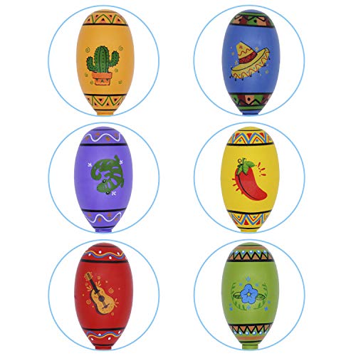 JOYIN Mini Wooden Fiesta Maracas 6 Designs - Image 2
