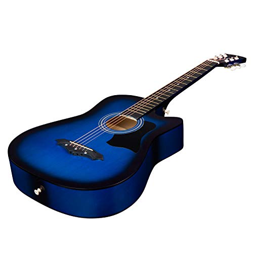 JOYMUSIC 38 Inch Blueburst Beginner Acoustic Guitar Kit (JG-38C,BLS) - Image 3