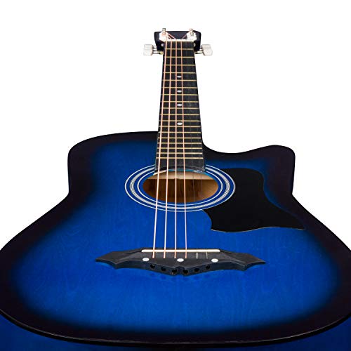 JOYMUSIC 38 Inch Blueburst Beginner Acoustic Guitar Kit (JG-38C,BLS) - Image 4