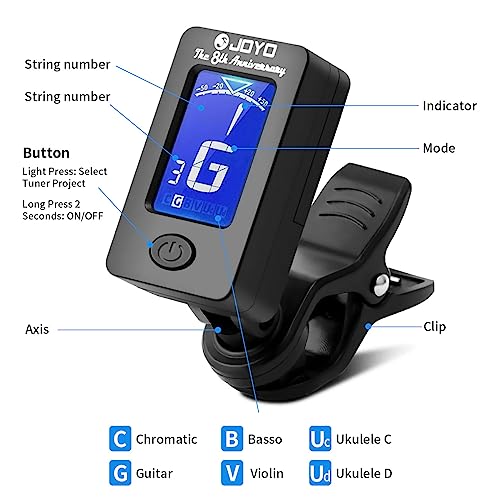 JOYO Digital Clip-On Tuner JT-01, Black - Image 3