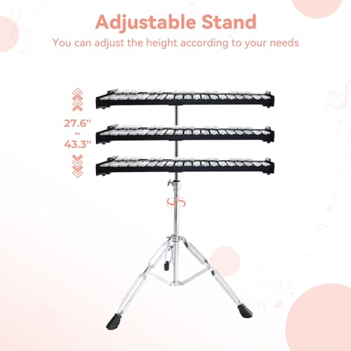 Julymoda 32 Notes Glockenspiel Xylophone Kit With Stand - Image 3