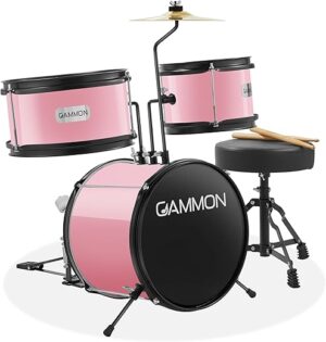 Gammon Percussion Junior Drum Set – Pink, Complete Kit