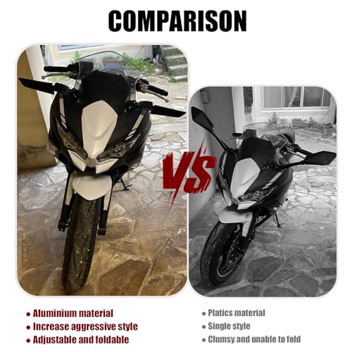KAIQIVEM Stealth Wind Wing Side Mirrors Compatible - Image 2