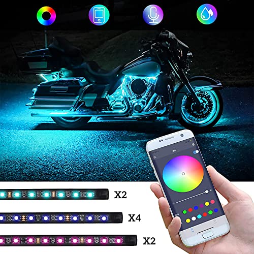 Kairiyard Motorcycle Underglow LED Light Kit, App Control - Image 4