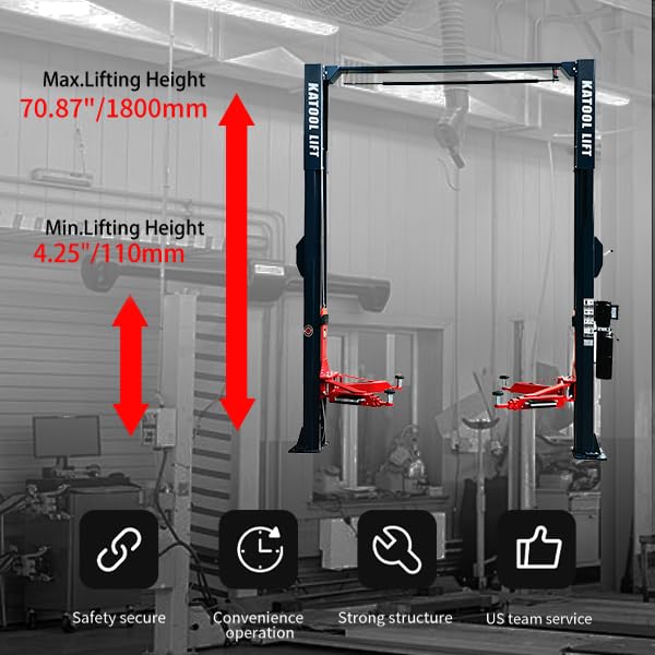 KATOOL 11000lbs Two Post Lift Asymmetry Arm - Image 2
