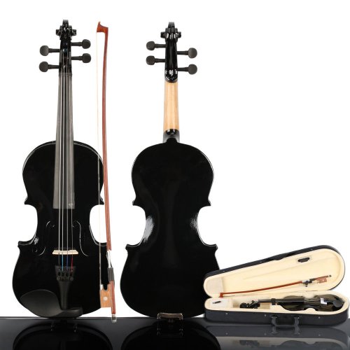 Kcelarec 3/4 Black Solid Wood Acoustic Violin - Image 2