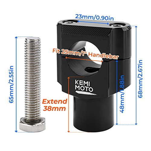KEMIMOTO 1 Inch Motorcycle Aluminum Handlebar Risers - Image 3