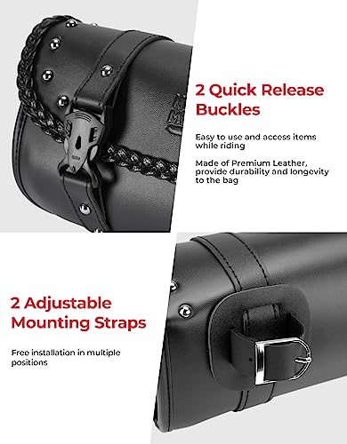 KEMIMOTO Motorcycle PU Leather Universal Saddlebag - Image 3