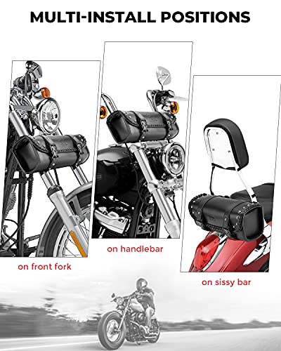 KEMIMOTO Motorcycle PU Leather Universal Saddlebag - Image 4