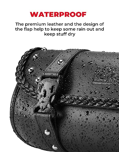 KEMIMOTO Motorcycle PU Leather Universal Saddlebag - Image 2