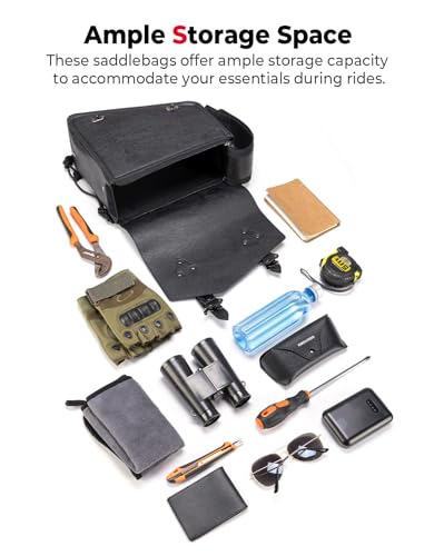 KEMIMOTO Motorcycle Saddlebags Leather Side Bags - Image 3